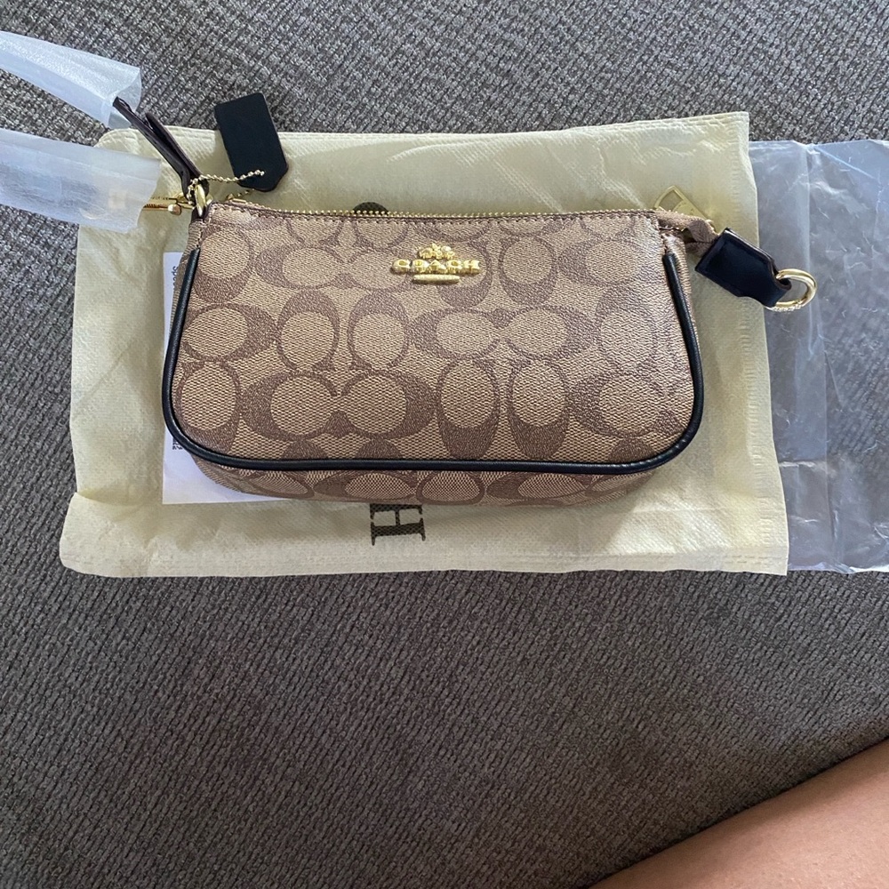 Coach Tan Signature Wristlet